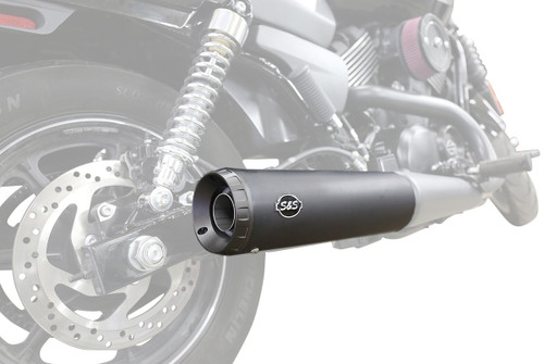 S&S Stainless Steel Black Grand National Slip-On Muffler (550-0703)