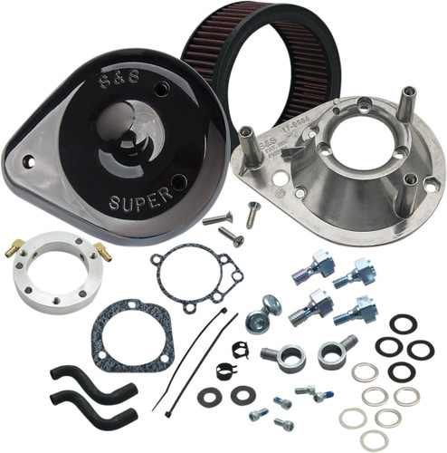 S&S Gloss Black Twin Cam Teardrop Air Cleaner Kit (170-0181A)
