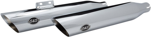 S&S Dual Chrome Race Slash-Cut Slip-On Mufflers (550-0736)