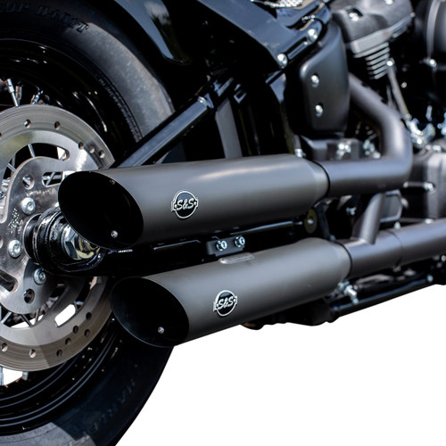 S&S Dual Guardian Black Race Slash-Cut Slip-On Mufflers (550-0735)
