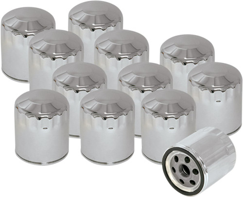 S&S Chrome Spin-On Oil Filters 12-Pack (310-0240)
