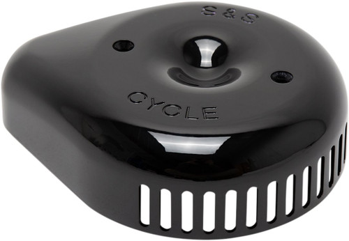 S&S Gloss Black Slasher Teardrop Stealth Air Cleaner Cover (170-0533)