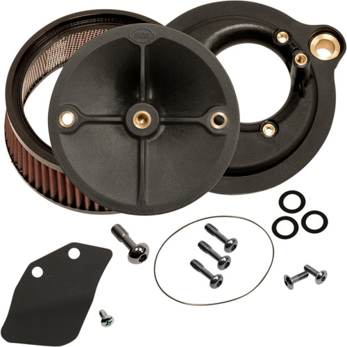 S&S Black Cone-Shape Stealth Air Cleaner Kit (170-0354C)