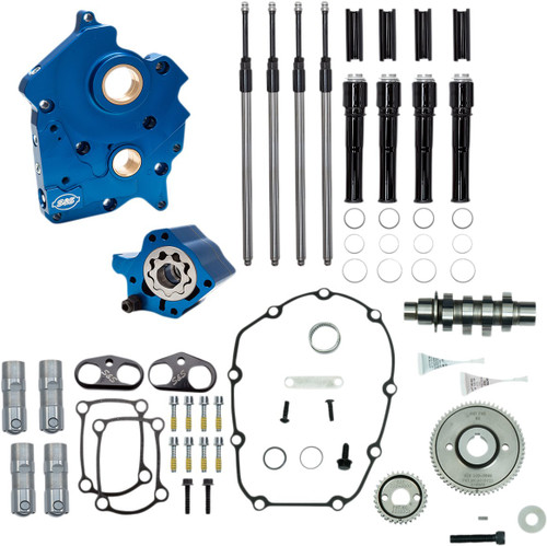 S&S 465G Oil Cooled Gear Drive Cam Chest Kit w/Black Pushrod Tubes (310-1013A)