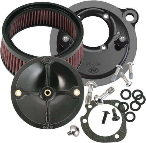 S&S Black Cone-Shape Stealth Air Cleaner Kit (170-0093)