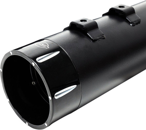 S&S Dual Black MK45 Slip-On Mufflers w/Black Tracer End Cap (550-0625)