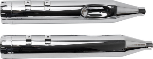 S&S Dual Chrome MK45 Slip-On Mufflers w/Chrome Thruster End Cap (550-0620)