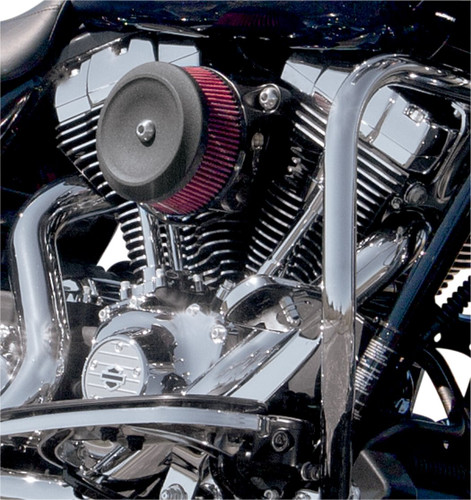 S&S Wrinkle Black Dished Bobber Stealth Air Cleaner Cover (170-0123)