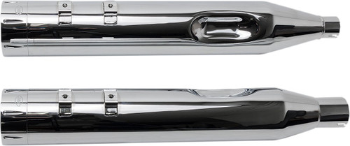 S&S Dual Chrome MK45 Slip-On Mufflers w/Chrome Tracer End Cap (550-0669)