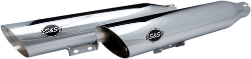 S&S Dual Chrome Race Slash-Cut Slip-On Mufflers (550-0739)