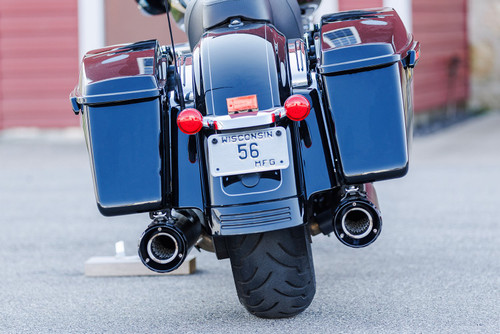 S&S Dual 4.5" Guardian Black GNX Slip-On Mufflers (550-1078)