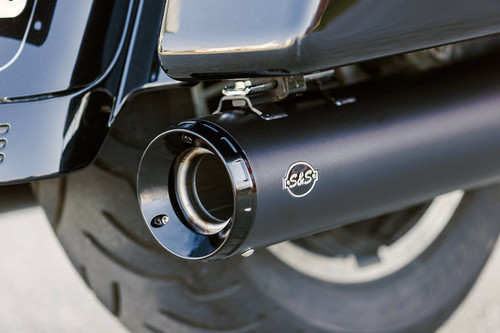 S&S Dual 4.5" Guardian Black GNX Slip-On Mufflers (550-1078)