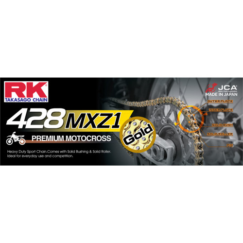 RK GB428MXZ1 Heavy Duty Gold Chain 120 Links (GB428MXZ1-120)