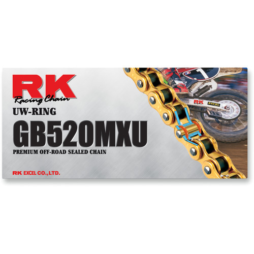RK GB520MXU Sealed Racing UW-Ring Gold Chain 114 Links (GB520MXU-114)