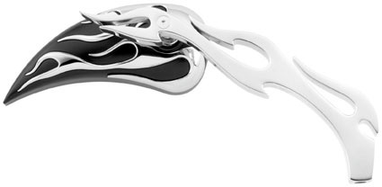 Bikers Choice Custom Mirrors Teardrop Flame Chrome Pair (490548)