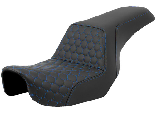 Saddlemen Step-Up HC HoneyComb Black Seat w/Blue Stitching (806-04-17701)