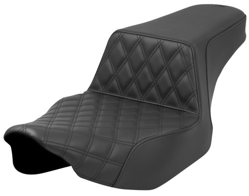 Saddlemen Step-Up Black Seat - Lattice Stitch Front & Smooth Rear (823-07-172)