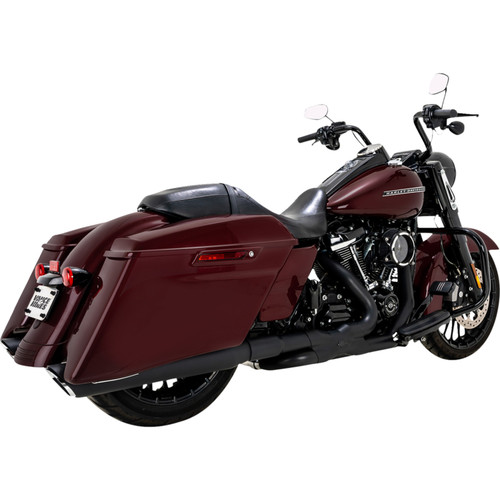 Vance & Hines Twin Slash 4" Round Black Slip-On Exhaust Mufflers (46672)