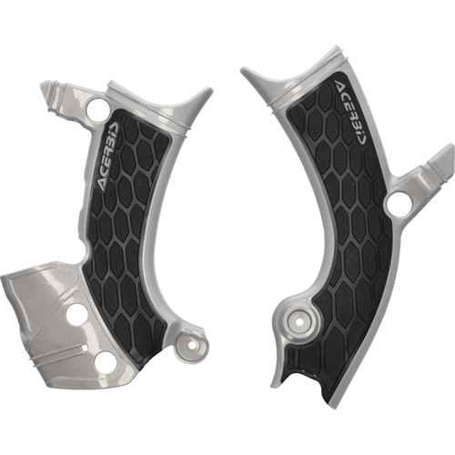Acerbis X-Grip Frame Protectors | Silver/Black |YZ250F/FX YZ450F/FX (2981441015)