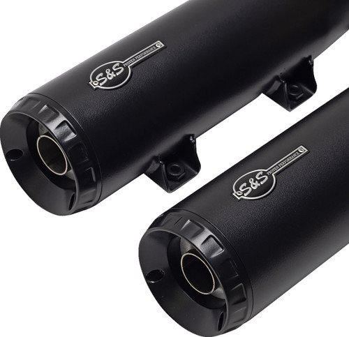 S&S Grand National Guardian Black Slip-On Race Mufflers (4110-266-R)