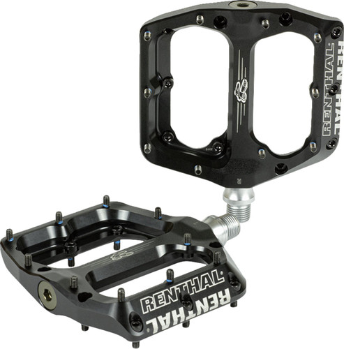 Renthal Revo-F Flat Aluminum Black Bicycle Pedals (PD10001-001-01)