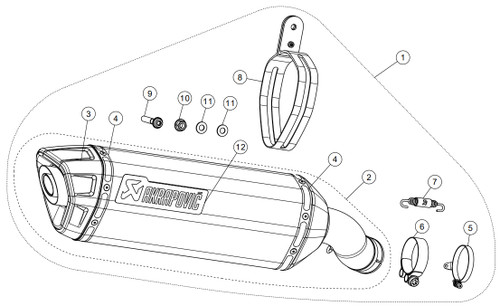 Akrapovic Carbon Fiber/Titanium Conical Slip-On Muffler (S-K4SO8-HRC)