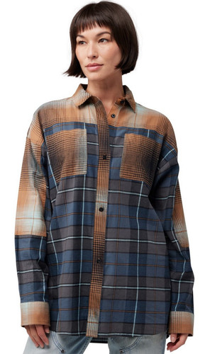 Fox Racing Oversized Womens Button Up Long Sleeve Flannel Shirt