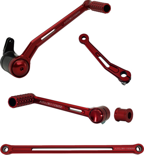 Arlen Ness SpeedLiner Red Aluminum Solo Foot Control Kit (420-135)