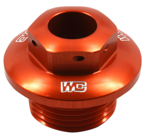 Works Connection Orange Anodized Aluminum Steering Stem Nut (24-380)