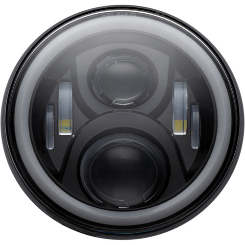 Custom Dynamics Black 7" LED Halo Headlamp with Mounting Ring (CD-7-13-B)