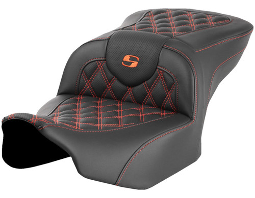 Saddlemen Roadsofa Black Seat - Orange Lattice Stitch (823-07-18203)