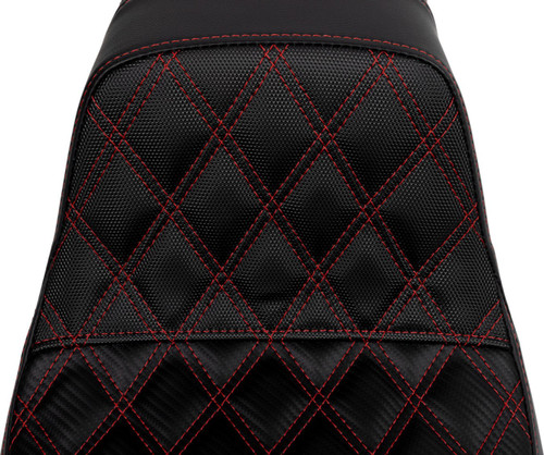 Saddlemen SDC Carbon Black Gripper Seat - Red Lattice Stitch (SC80604RED)