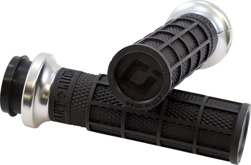 ODI Hart-Luck Lock-On Handlebar Grips | Full Waffle | Black/Silver (V31HTW-BB-S)