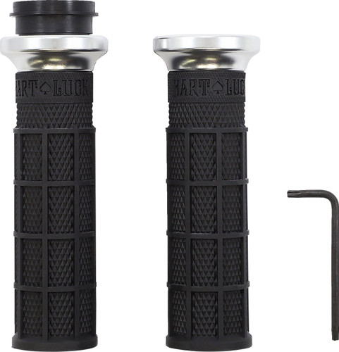 ODI Hart-Luck Lock-On Handlebar Grips | Full Waffle | Black/Silver (V31HTW-BB-S)