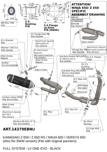 Leo Vince LV One Evo Black Stainless Steel Exhaust System (14379EBNU)