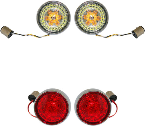Custom Dynamics LED Bullet Lens Front & Rear Turn Signal Kit (PB-BCM2-BB-C)