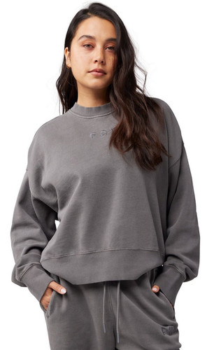 Fox Racing Wordmark Oversized Womens Crew Pullover Sweatshirt