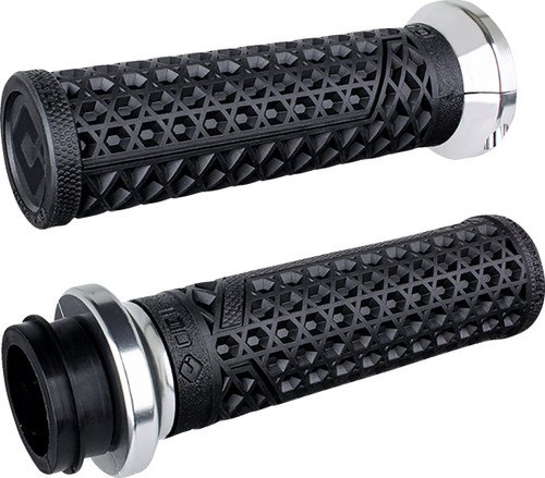 ODI Vans V-Twin Lock-On 1" Grips | '08-23 TBW | Black/Silver (V31VHTWB-S)