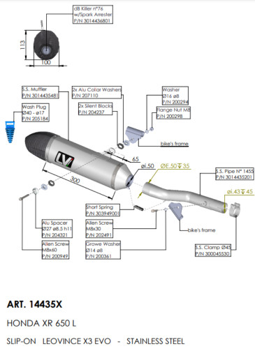 Leo Vince X3 EVO Stainless Steel Slip-On Muffler (14435X)