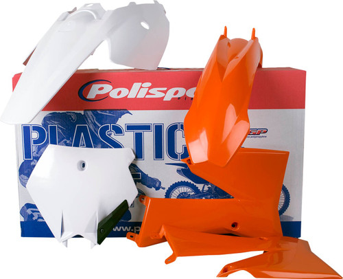 Polisport Orange/White Standard Plastic Body Kit (90451)