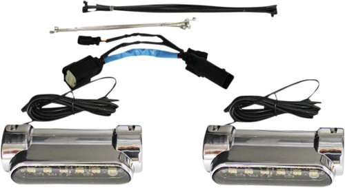 Custom Dynamics Chrome Dynamic Amber/White Engine Guard LEDs (CD-CB-AW-SS8-C)