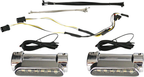 Custom Dynamics Chrome Dynamic Amber/White Engine Guard LEDs (CD-CB-AW-BCM-C)