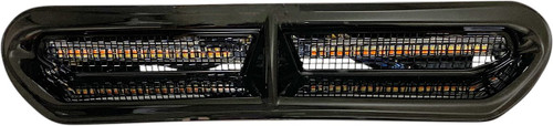 Custom Dynamics Black Amber/White LED Vent Insert w/ Black Mesh (CD-VENT-AW2-BB)