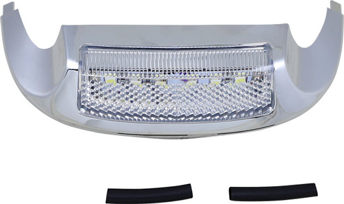 Custom Dynamics Chrome White LED/Clear Lens Front Fender Tip (GEN-FT-WC)