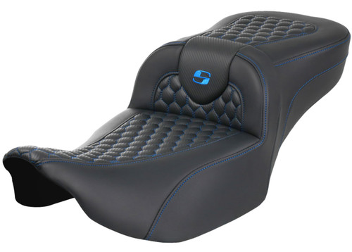 Saddlemen Extended Reach Roadsofa Seat - Blue Honeycomb Stitch (823-07-19001)