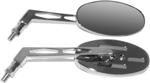 Emgo Long Stem Billet Oval Mirrors (20-26307)