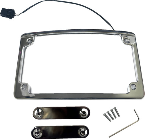 Custom Dynamics Chrome LED Lighted Radius License Plate Frame (LPF-RAD-23CVO-C)