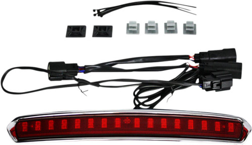 Custom Dynamics Chrome/Red High Mount Tour Pak LED Lid Light (CD-TP-LID-CR)