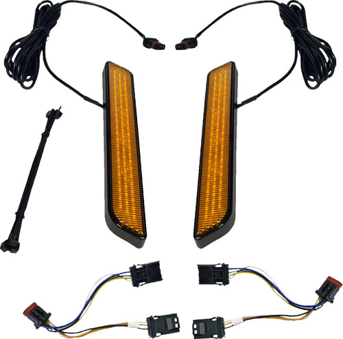 Custom Dynamics Black w/ Amber Lens LED Front Fork Lightz (CD-FORK-BCM-AB)