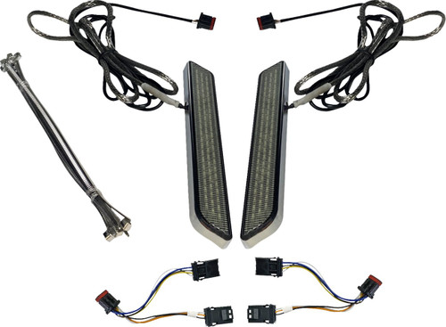 Custom Dynamics Chrome w/ Smoke Lens LED Front Fork Lightz (CD-FORK-BCM-SC)
